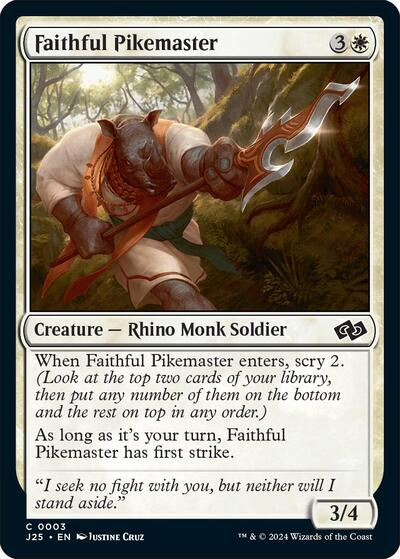 2024 Magic: The Gathering: Foundations Jumpstart (J25) - Faithful Pikemaster (#3, Common) (, Near Mint)