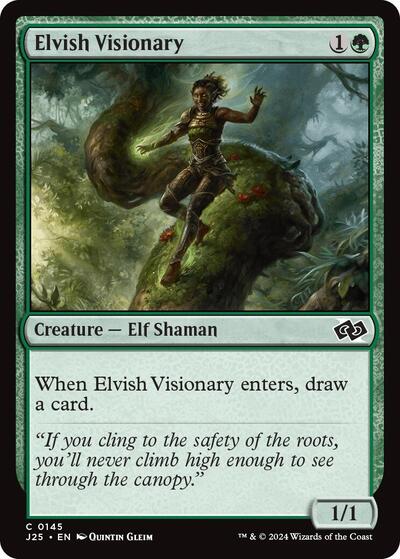 2024 Magic: The Gathering: Foundations Jumpstart (J25) - Elvish Visionary (#145, Common) (, Near Mint)