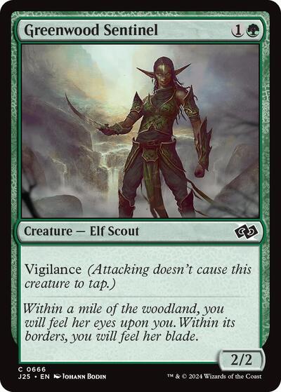 2024 Magic: The Gathering: Foundations Jumpstart (J25) - Greenwood Sentinel (#666, Common) (, Near Mint)