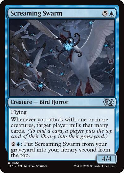 2024 Magic: The Gathering: Foundations Jumpstart (J25) - Screaming Swarm (#351, Uncommon) (, Near Mint)