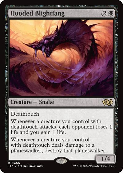 2024 Magic: The Gathering: Foundations Jumpstart (J25) - Hooded Blightfang (#455, Rare) (, Near Mint)