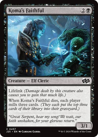 2024 Magic: The Gathering: Foundations Jumpstart (J25) - Komas Faithful (#457, Common) (, Near Mint)