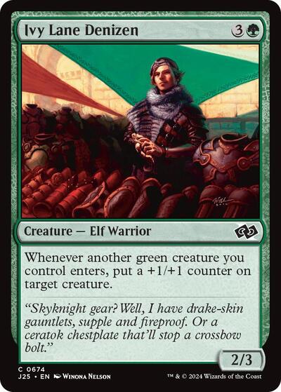 2024 Magic: The Gathering: Foundations Jumpstart (J25) - Ivy Lane Denizen (#674, Common) (, Near Mint)