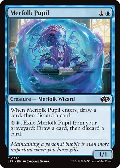 2024 Magic: The Gathering: Foundations Jumpstart (J25) - Merfolk Pupil (#326, Common) (, Near Mint)