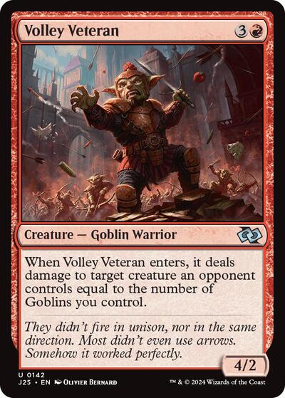 2024 Magic: The Gathering: Foundations Jumpstart (J25) - Volley Veteran (#142, Uncommon) (, Near Mint)