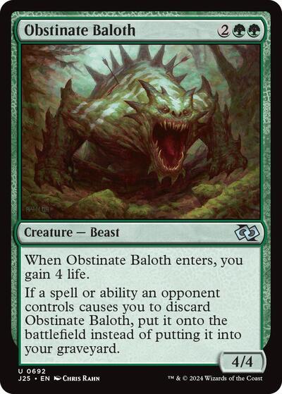 2024 Magic: The Gathering: Foundations Jumpstart (J25) - Obstinate Baloth (#692, Uncommon) (, Near Mint)