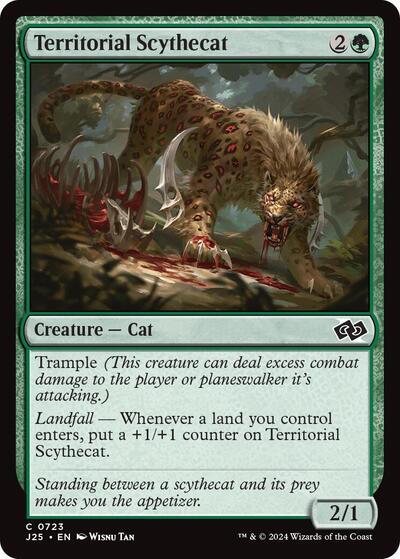 2024 Magic: The Gathering: Foundations Jumpstart (J25) - Territorial Scythecat (#723, Common) (, Near Mint)
