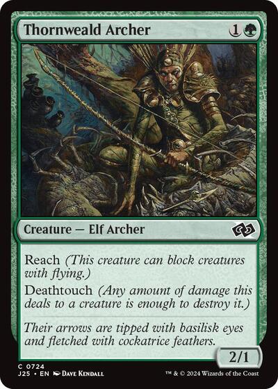 2024 Magic: The Gathering: Foundations Jumpstart (J25) - Thornweald Archer (#724, Common) (, Near Mint)