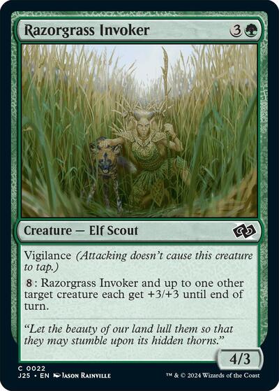 2024 Magic: The Gathering: Foundations Jumpstart (J25) - Razorgrass Invoker (#22, Common) (, Near Mint)