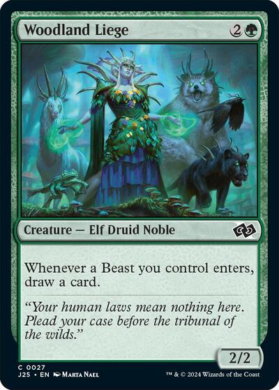 2024 Magic: The Gathering: Foundations Jumpstart (J25) - Woodland Liege (#27, Common) (, Near Mint)