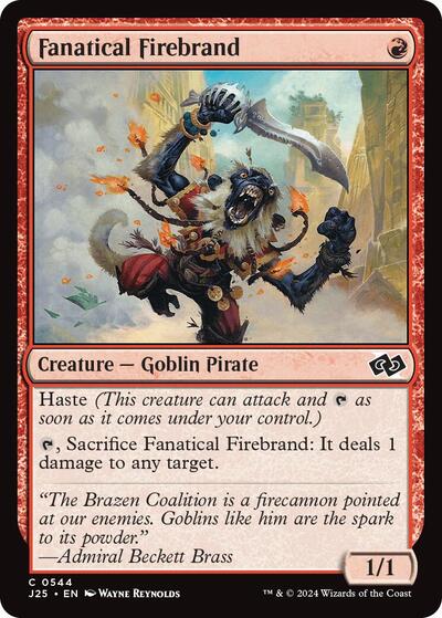 2024 Magic: The Gathering: Foundations Jumpstart (J25) - Fanatical Firebrand (#544, Common) (, Near Mint)