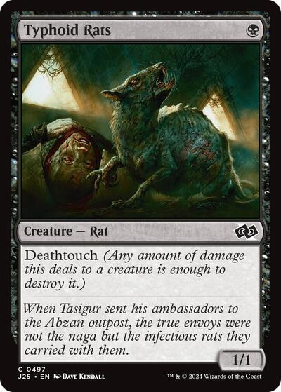 2024 Magic: The Gathering: Foundations Jumpstart (J25) - Typhoid Rats (#497, Common) (, Near Mint)