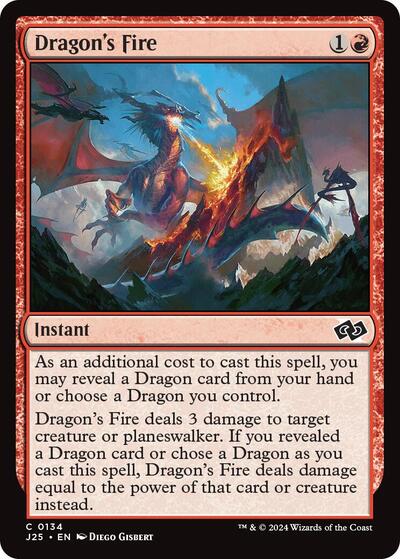 2024 Magic: The Gathering: Foundations Jumpstart (J25) - Dragons Fire (#134, Common) (, Near Mint)