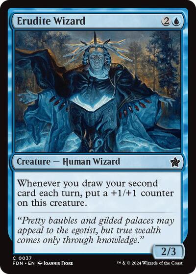 2024 Magic: The Gathering: Foundations (FDN) - Erudite Wizard (#37, Common) (Foil, Near Mint)