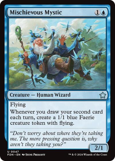 2024 Magic: The Gathering: Foundations (FDN) - Mischievous Mystic (#47, Uncommon) (, Near Mint)