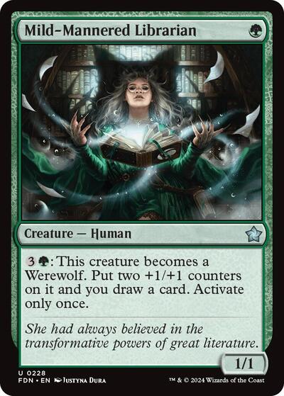 2024 Magic: The Gathering: Foundations (FDN) - Mild Mannered Librarian (#228, Uncommon)