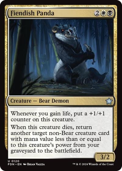 2024 Magic: The Gathering: Foundations (FDN) - Fiendish Panda (#120, Uncommon) (, Near Mint)