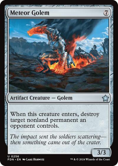 2024 Magic: The Gathering: Foundations (FDN) - Meteor Golem (#256, Uncommon) (, Near Mint)