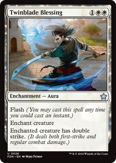 2024 Magic: The Gathering: Foundations (FDN) - Twinblade Blessing (#26, Uncommon)