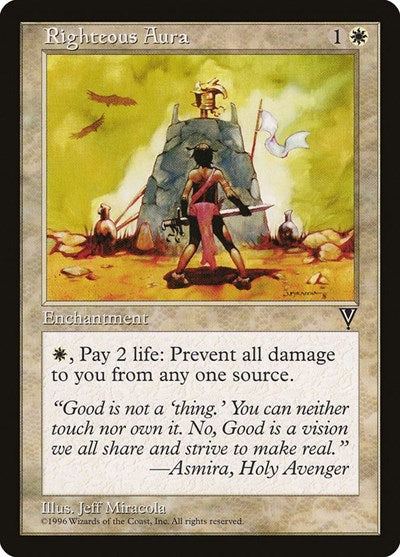 1997 Magic: The Gathering: Visions (VIS) - Righteous Aura (#20, Common) (, Lightly Played)