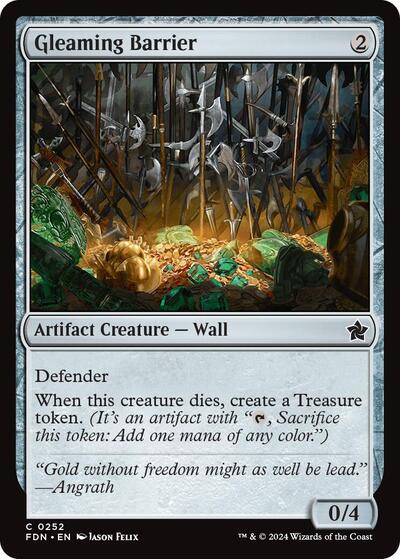 2024 Magic: The Gathering: Foundations (FDN) - Gleaming Barrier (#252, Common) (Foil, Near Mint)