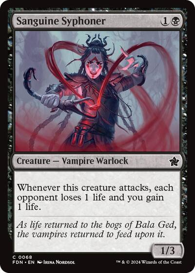 2024 Magic: The Gathering: Foundations (FDN) - Sanguine Syphoner (#68, Common) (, Near Mint)