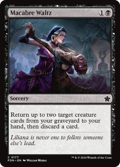 2024 Magic: The Gathering: Foundations (FDN) - Macabre Waltz (#177, Common) (Foil, Near Mint)