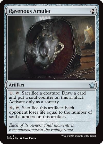 2024 Magic: The Gathering: Foundations (FDN) - Ravenous Amulet (#131, Uncommon) (Foil, Near Mint)