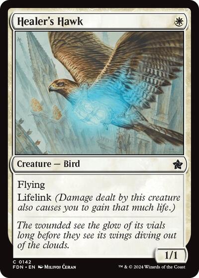 2024 Magic: The Gathering: Foundations (FDN) - Healers Hawk 0142 (#142, Common) (Foil, Near Mint)