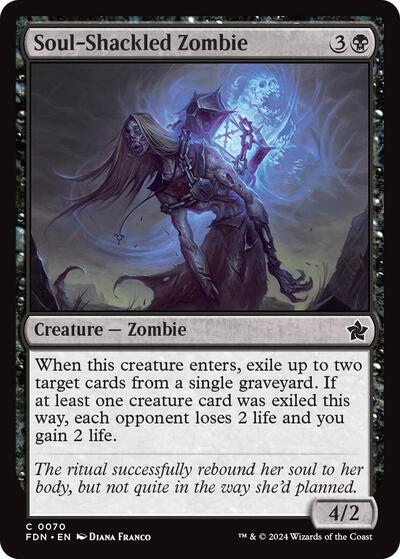 2024 Magic: The Gathering: Foundations (FDN) - Soul Shackled Zombie (#70, Common) (Foil, Near Mint)
