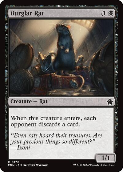 2024 Magic: The Gathering: Foundations (FDN) - Burglar Rat (#170, Common) (Foil, Near Mint)