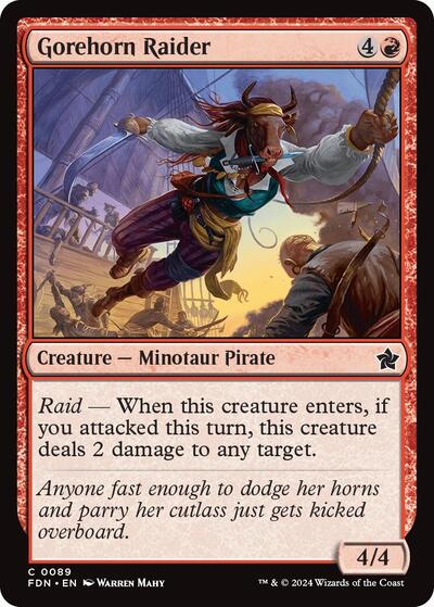 2024 Magic: The Gathering: Foundations (FDN) - Gorehorn Raider (#89, Common) (Foil, Near Mint)