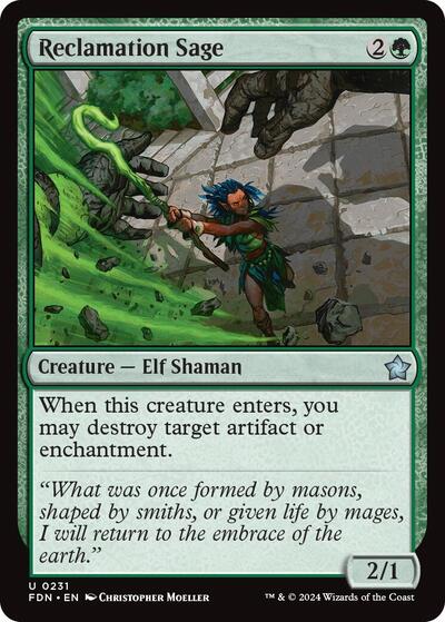 2024 Magic: The Gathering: Foundations (FDN) - Reclamation Sage (#231, Uncommon)