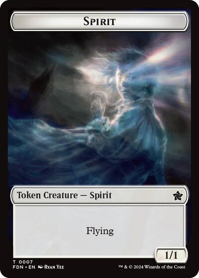 2024 Magic: The Gathering: Foundations (FDN) - Spirit Cat 0001 Doubled Sided Token (#1 // 7, T) (, Near Mint)