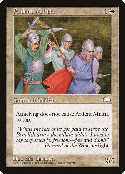 1997 Magic: The Gathering: Weatherlight (WTH) - Ardent Militia (#5, Common) (, Near Mint)