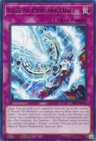 2024 YuGiOh: Crossover Breakers (CRBR) - Ryzeal Plasma Hole (#CRBR-EN010, Rare) (1st Edition, Near Mint)