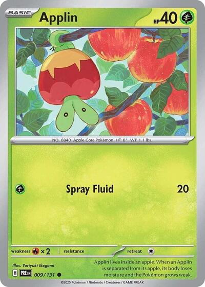 2025 Pokemon: SV: Prismatic Evolutions (PRE) - Applin (#009/131, Common)
