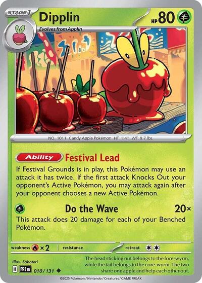 2025 Pokemon: SV: Prismatic Evolutions (PRE) - Dipplin (#010/131, Uncommon) (, Near Mint)
