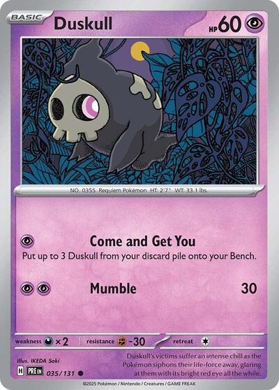 2025 Pokemon: SV: Prismatic Evolutions (PRE) - Duskull (#035/131, Common) (, Near Mint)
