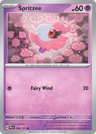 2025 Pokemon: SV: Prismatic Evolutions (PRE) - Spritzee (#038/131, Common)