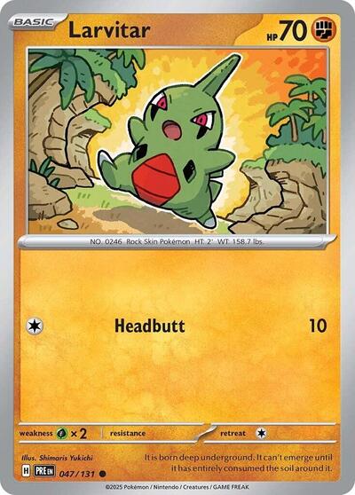 2025 Pokemon: SV: Prismatic Evolutions (PRE) - Larvitar (#047/131, Common)
