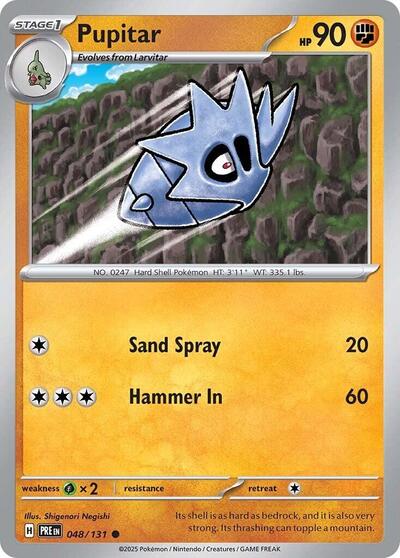 2025 Pokemon: SV: Prismatic Evolutions (PRE) - Pupitar (#048/131, Common)