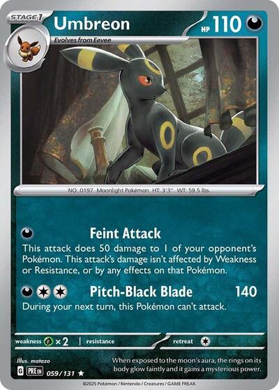 2025 Pokemon: SV: Prismatic Evolutions (PRE) - Umbreon (#059/131, Rare) (Holofoil, Near Mint)