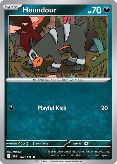 2025 Pokemon: SV: Prismatic Evolutions (PRE) - Houndour (#062/131, Common)