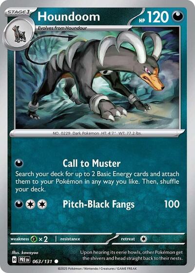 2025 Pokemon: SV: Prismatic Evolutions (PRE) - Houndoom (#063/131, Common) (, Near Mint)