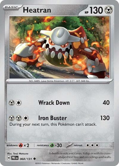 2025 Pokemon: SV: Prismatic Evolutions (PRE) - Heatran (#068/131, Uncommon)
