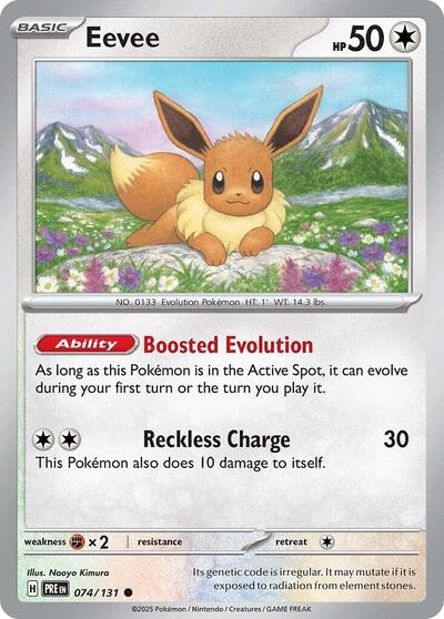 2025 Pokemon: SV: Prismatic Evolutions (PRE) - Eevee (#074/131, Common)