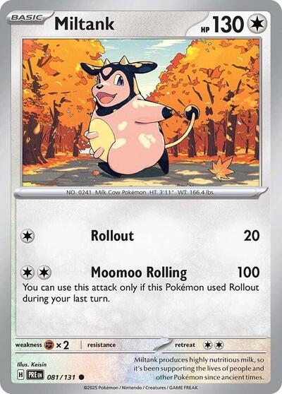 2025 Pokemon: SV: Prismatic Evolutions (PRE) - Miltank (#081/131, Common) (, Near Mint)