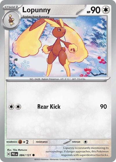 2025 Pokemon: SV: Prismatic Evolutions (PRE) - Lopunny (#084/131, Common) (, Near Mint)