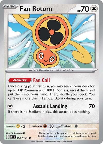 2025 Pokemon: SV: Prismatic Evolutions (PRE) - Fan Rotom (#085/131, Common) (, Near Mint)